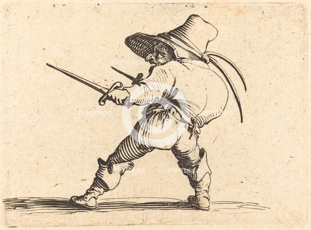 Duellist with Sword and Dagger, c. 1622. Creator: Jacques Callot.