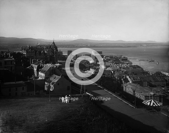Dufferin Terrace & Chateau Frontenac, Quebec, between 1890 and 1906. Creator: Unknown.