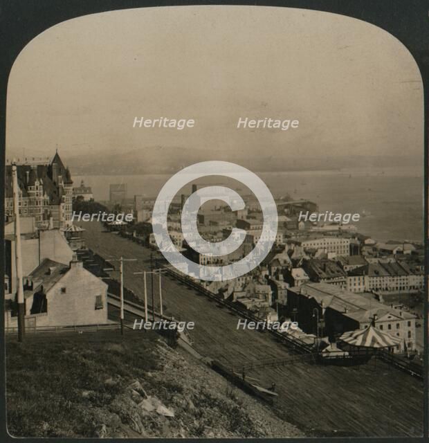 'Dufferin Terrace, Old Town and St. Lawrence River from the Citadel, Quebec, Canada', 1906. Artist: Unknown.