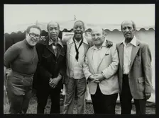 Duffy Jackson, Slam Stewart, Sonny Stitt, George Wein and an unidentified musician, London, 1979. Creator: Denis Williams