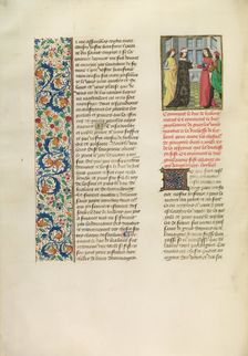 Duke William of Gelders and Richard II, c1390s; Chroniques (Book Three), about 1480-1483. Creator: Master of the Copenhagen Caesar