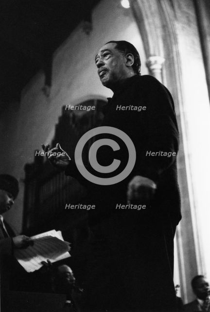 Duke Ellington, rehearsal for a Sacred Concert at Great St Mary's Church, Cambridge, 1967. Creator: Brian Foskett.