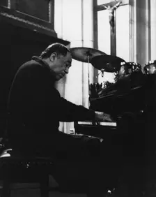 Duke Ellington, rehearsal for a Sacred Concert at Great St Mary's Church, Cambridge, 1967. Creator: Brian Foskett