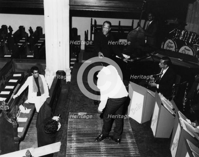 Duke Ellington, rehearsal for a Sacred Concert at Great St Mary's Church, Cambridge, 1967. Creator: Brian Foskett.