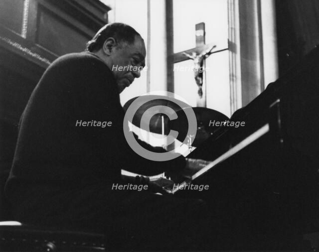 Duke Ellington, rehearsal for a Sacred Concert at Great St Mary's Church, Cambridge, 1967. Creator: Brian Foskett.