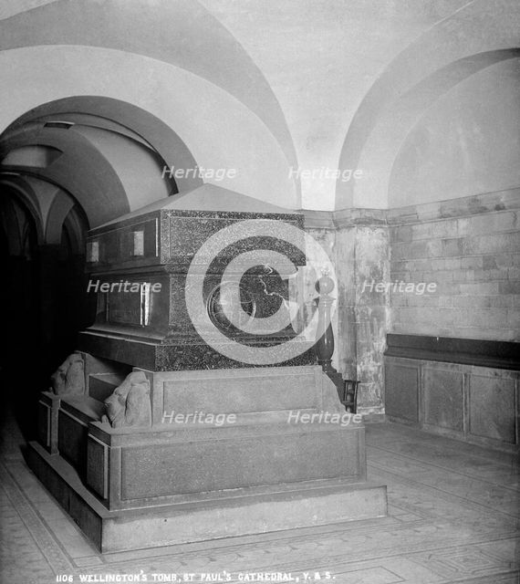 Duke of Wellington's tomb, St Paul's Cathedral, City of London, 1870-1900. Artist: York & Son.