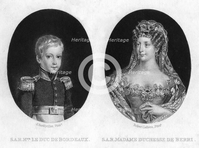Duke of Bordeaux and the Duchess of Berri. Artist: Unknown