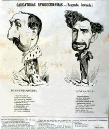 Duke of Montpensier (1824 - 1890), Práxedes Mateo Sagasta (1825 - 1903), revolutionary caricature…