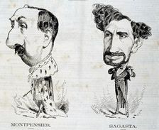 Duke of Montpensier (1824 - 1890), Práxedes Mateo Sagasta (1825 - 1903), revolutionary caricature…