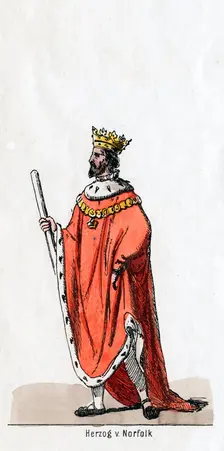 Duke of Norfolk, costume design for Shakespeare's play, "Henry VIII", 19th century. Creator: Unknown