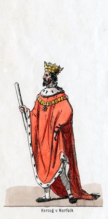 Duke of Norfolk, costume design for Shakespeare's play, "Henry VIII", 19th century. Creator: Unknown