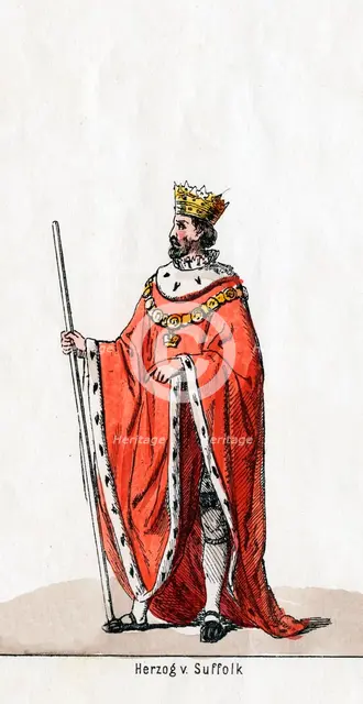 Duke of Suffolk, costume design for Shakespeare's play, Henry VIII, 19th century. Artist: Unknown