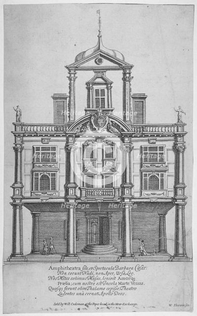 Duke's Theatre, Dorset Gardens, City of London, 1673.                                   Artist: William Sherwin