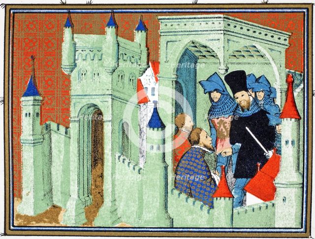 Dukes of Exeter and Surrey deliver the King's message to the Duke of Lancaster, 19th Century.