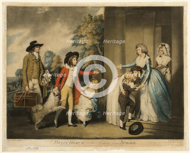 Dulce Domum, or the Return from School, published December 1, 1790. Creator: John Jones.