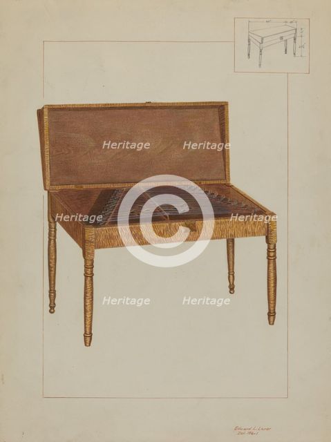 Dulcimer, c. 1937. Creator: Edward L Loper.