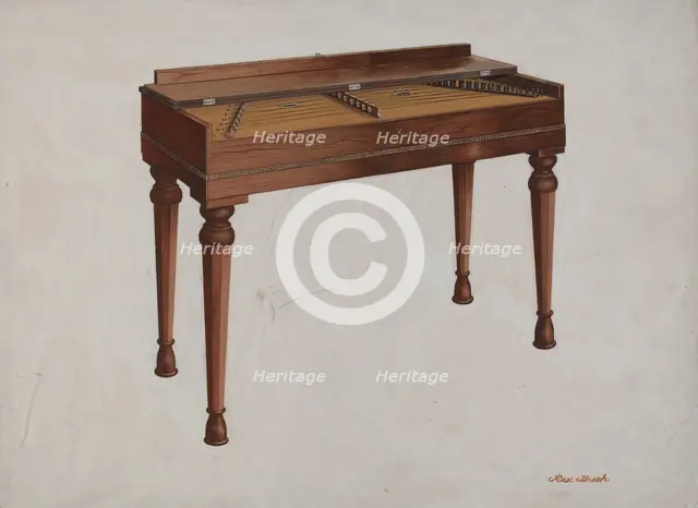 Dulcimer, c. 1937. Creator: Rex F Bush.