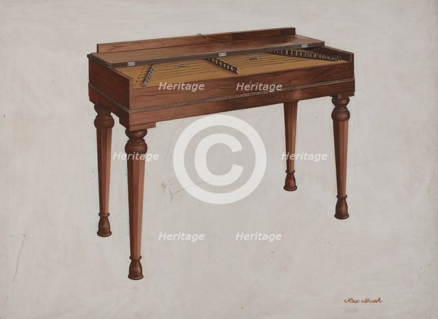 Dulcimer, c. 1937. Creator: Rex F Bush.