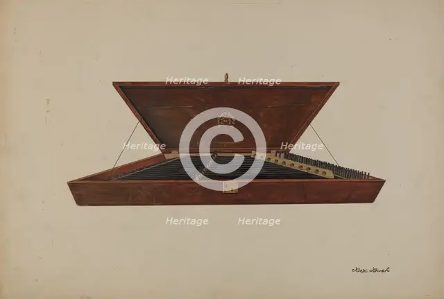 Dulcimer, c. 1937. Creator: Rex F Bush.