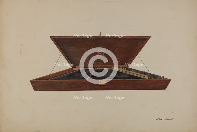 Dulcimer, c. 1937. Creator: Rex F Bush.