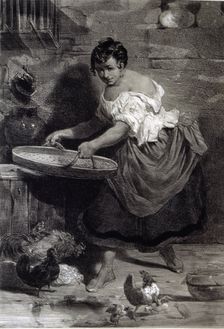Dulcinea del Toboso, original lithograph of an edition of Don Quixote of La Mancha