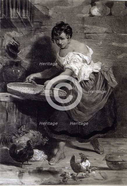 Dulcinea del Toboso, original lithograph of an edition of 'Don Quixote of La Mancha'.
