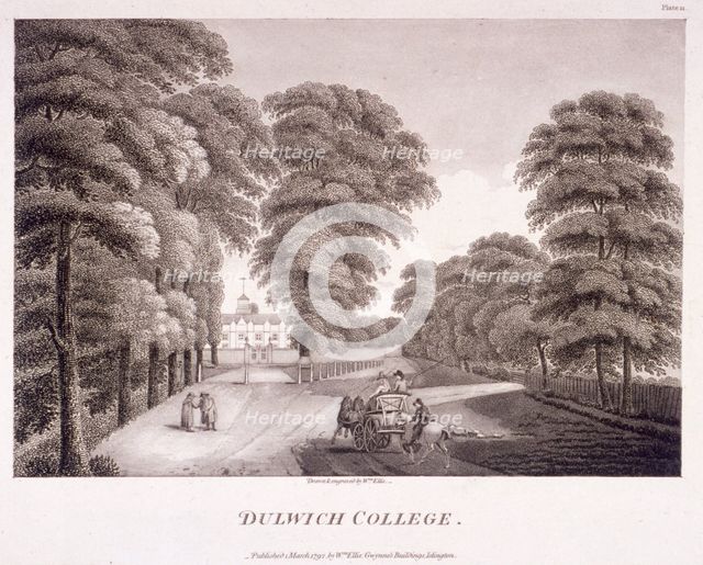 Dulwich College, Camberwell, London, 1792. Artist: William Ellis