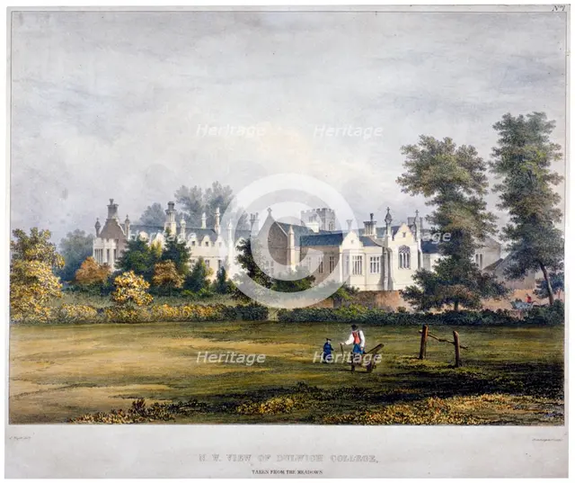 Dulwich College, London, c1830. Artist: Standidge & Co