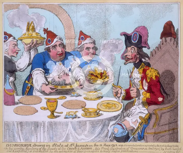 'Dumourier dining in state at St James's on the 15 May, 1793'. Creator: James Gillray.