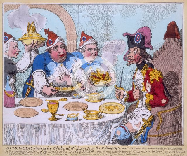 'Dumourier dining in state at St James's on the 15 May, 1793'. Creator: James Gillray.