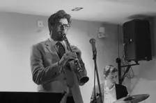 Duncan Hemstock, Davison-Hemstock Quintet, Spike’s Place, Beckenham, Kent, 2024. Creator: Brian O'Connor
