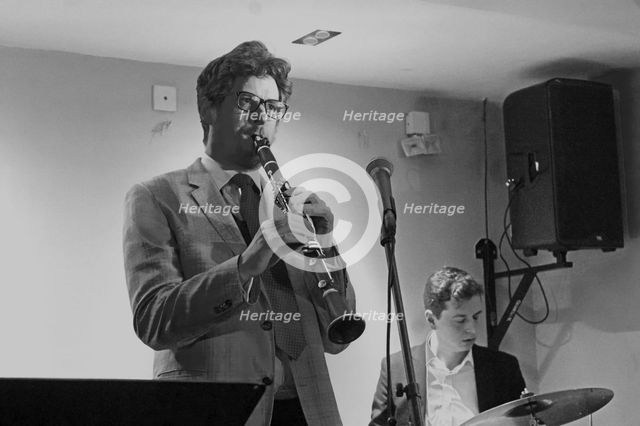Duncan Hemstock, Davison-Hemstock Quintet, Spike’s Place, Beckenham, Kent, 2024. Creator: Brian O'Connor.