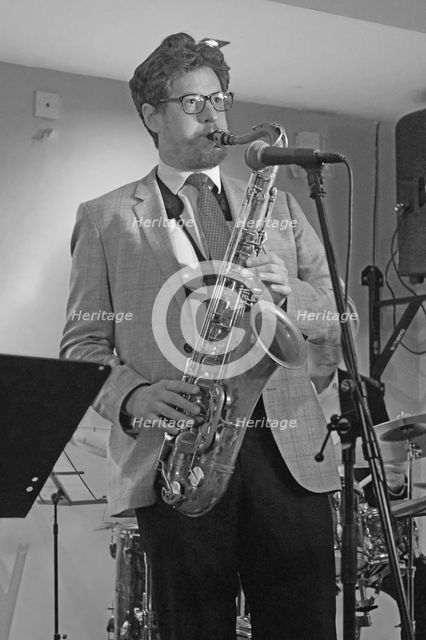 Duncan Hemstock, Davison-Hemstock Quintet, Spike’s Place, Beckenham, Kent, 2024. Creator: Brian O'Connor.