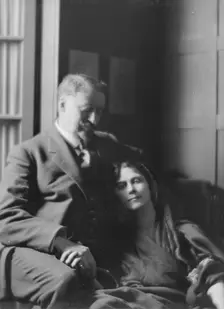 Duncan, Isadora, and Paris Singer, portrait photograph, between 1916 and 1918. Creator: Arnold Genthe