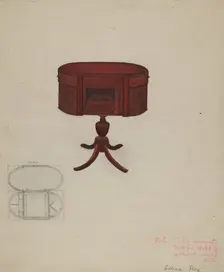 Duncan Phyfe Sewing Cabinet, c. 1940. Creator: Edna C. Rex