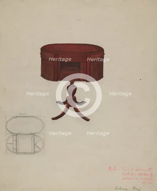 Duncan Phyfe Sewing Cabinet, c. 1940. Creator: Edna C. Rex.