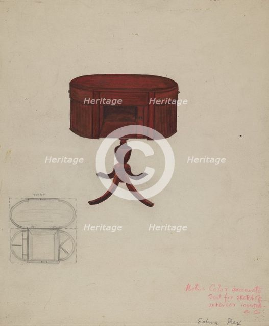 Duncan Phyfe Sewing Cabinet, c. 1940. Creator: Edna C. Rex.