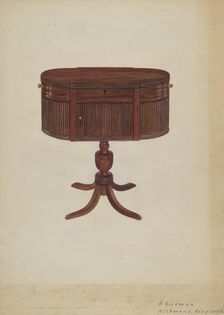 Duncan Phyfe Sewing Cabinet, c. 1939. Creator: Mattie P. Goodman