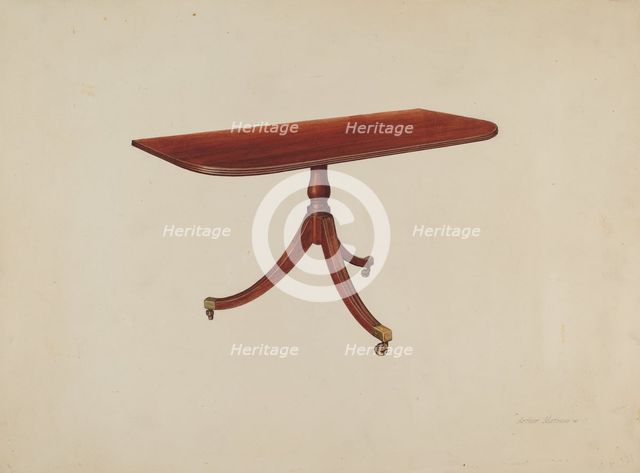Duncan Phyfe Table, c. 1938. Creator: Arthur Matthews.