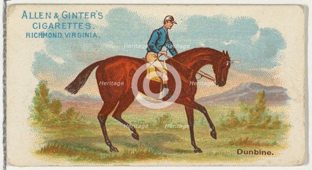 Dunbine, from The World's Racers series (N32) for Allen & Ginter Cigarettes, 1888. Creator: Allen & Ginter.