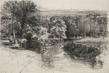 Dundrum River and the Two Asses, 1863. Creator: Francis Seymour Haden (British, 1818-1910)