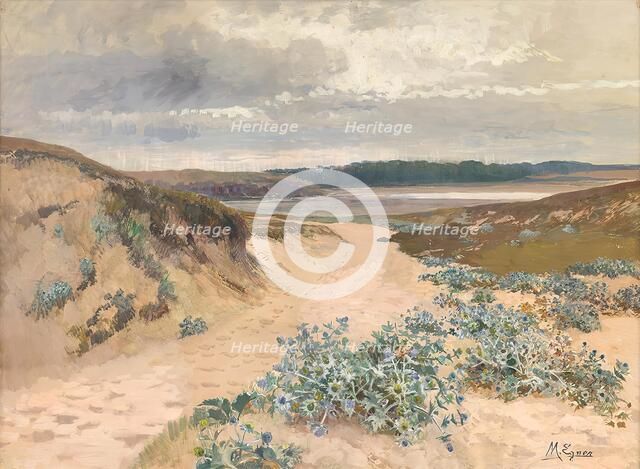 Dune landscape in Brittany, around 1910. Creator: Marie Egner.