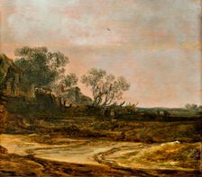 Dune Landscape with a Sandy Path and Farmhouses, 1632. Creator: Jan van Goyen