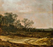 Dune Landscape with a Sandy Path and Farmhouses, 1632. Creator: Jan van Goyen