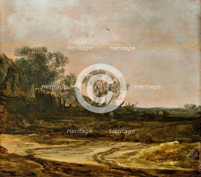 Dune Landscape with a Sandy Path and Farmhouses, 1632. Creator: Jan van Goyen.