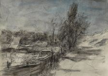 Dune landscape with buildings, 1881-1927. Creator: Johan Antonie de Jonge