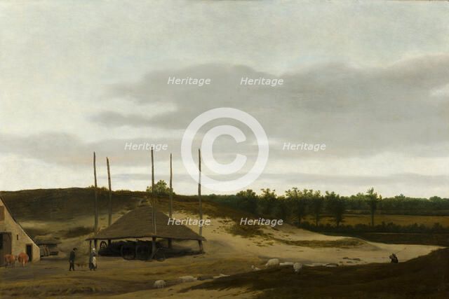 Dune Landscape with Haystack, c1628-1669. Creator: Pieter Jansz Post.