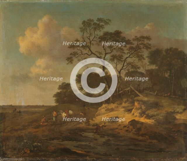 Dune Landscape with Hunters Resting, 1655-1684. Creator: Jan Wijnants.