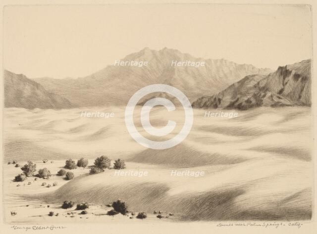 Dunes near Palm Springs, California (no.2), c. 1934. Creator: George Elbert Burr.