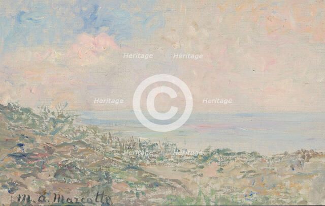 Dunes with seascape, 1879-1918.  Creator: Marie Antoinette Marcotte.